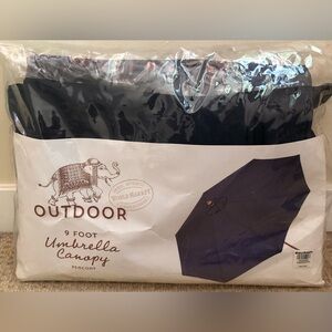 World Market Solid 9 Foot Replacement Umbrella Canopy -New -Pea Coat Blue